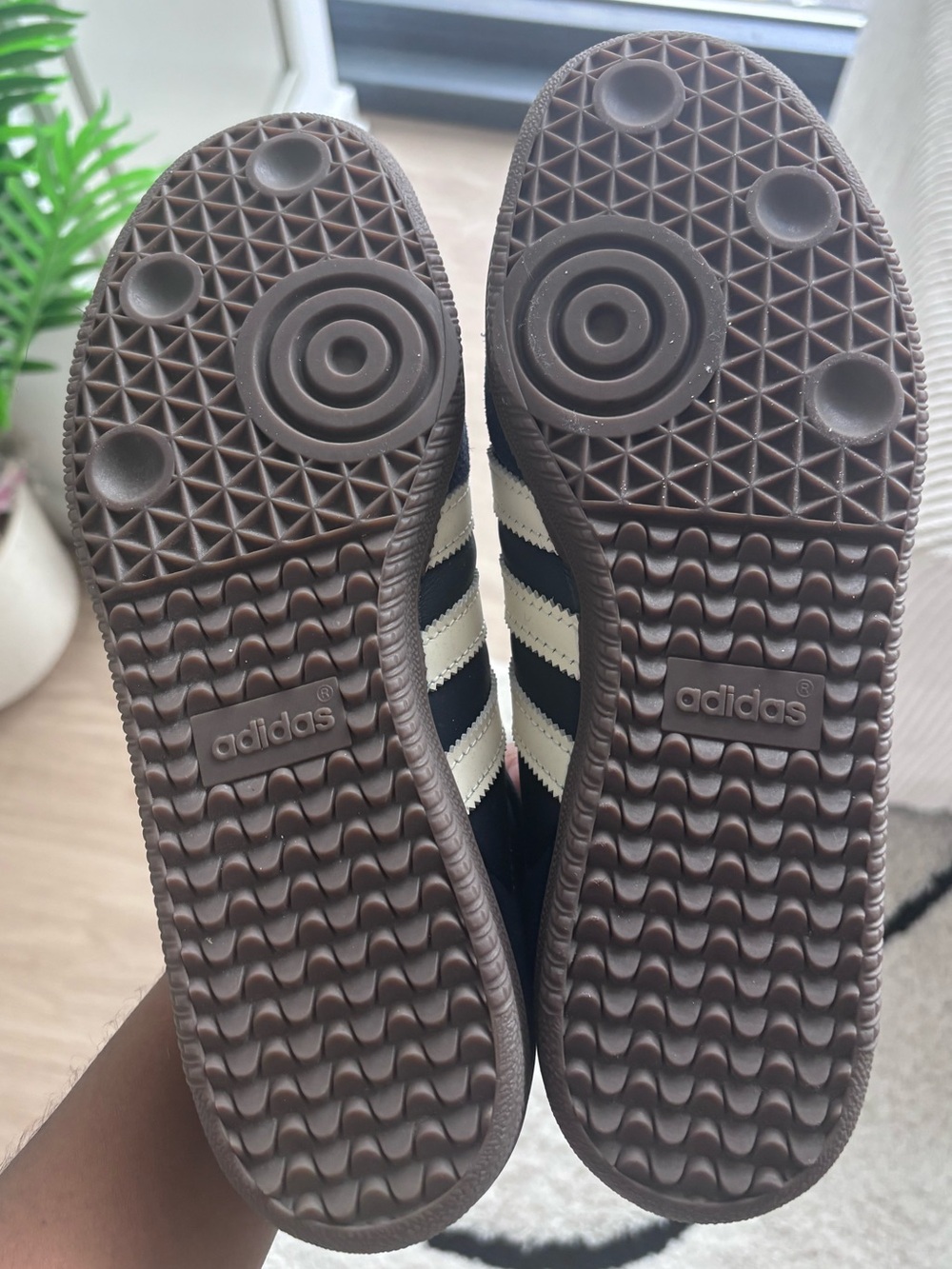 adidas Samba Men's Sneakers in Navy and Cream with Brown Gum Sole - Picture 6 of 6
